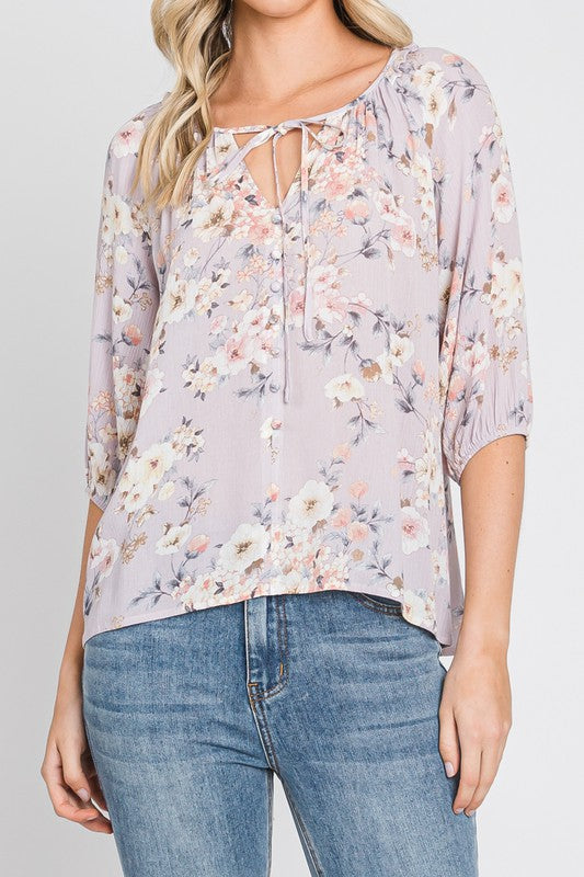 Lavender Floral Blouse