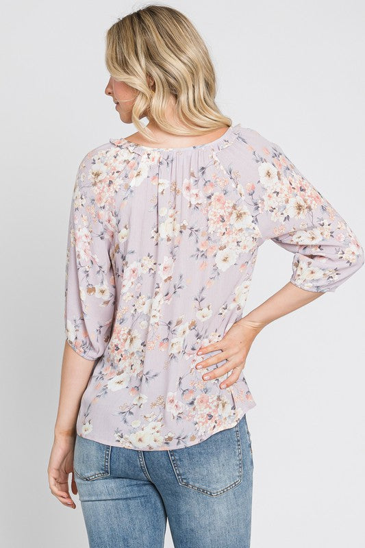 Lavender Floral Blouse