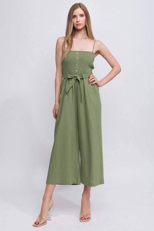 Olive smock Jumpsuit