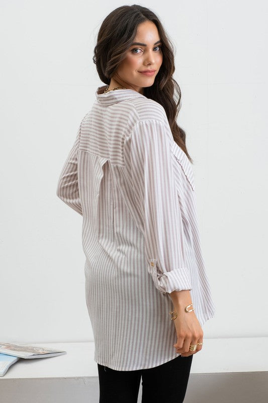 Light Mocha Collared Button Up