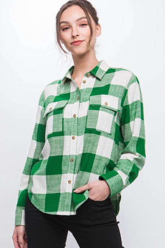 Green Glam Flannel