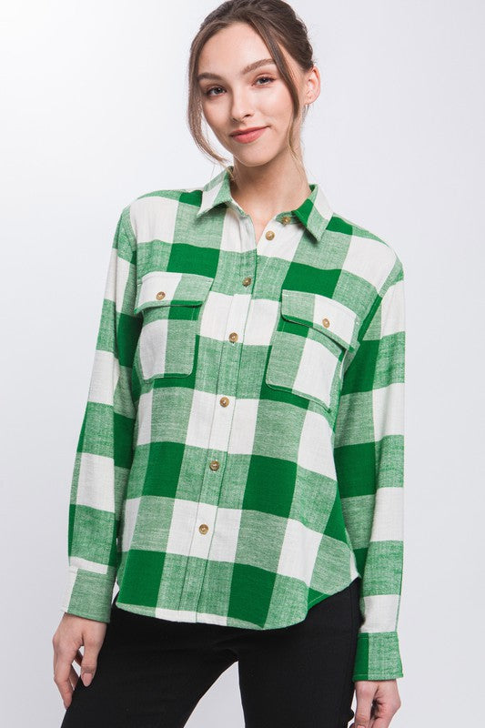 Green Glam Flannel