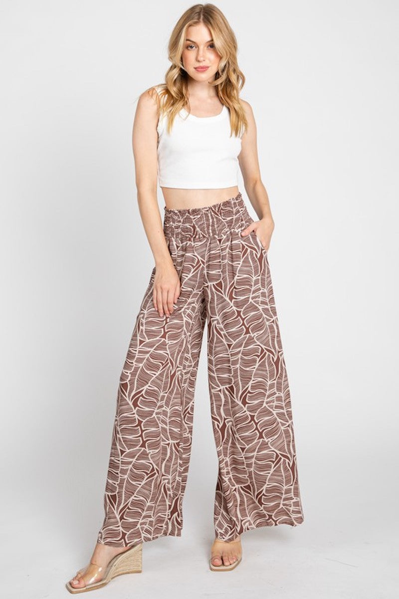 Boho Leaf wide pants