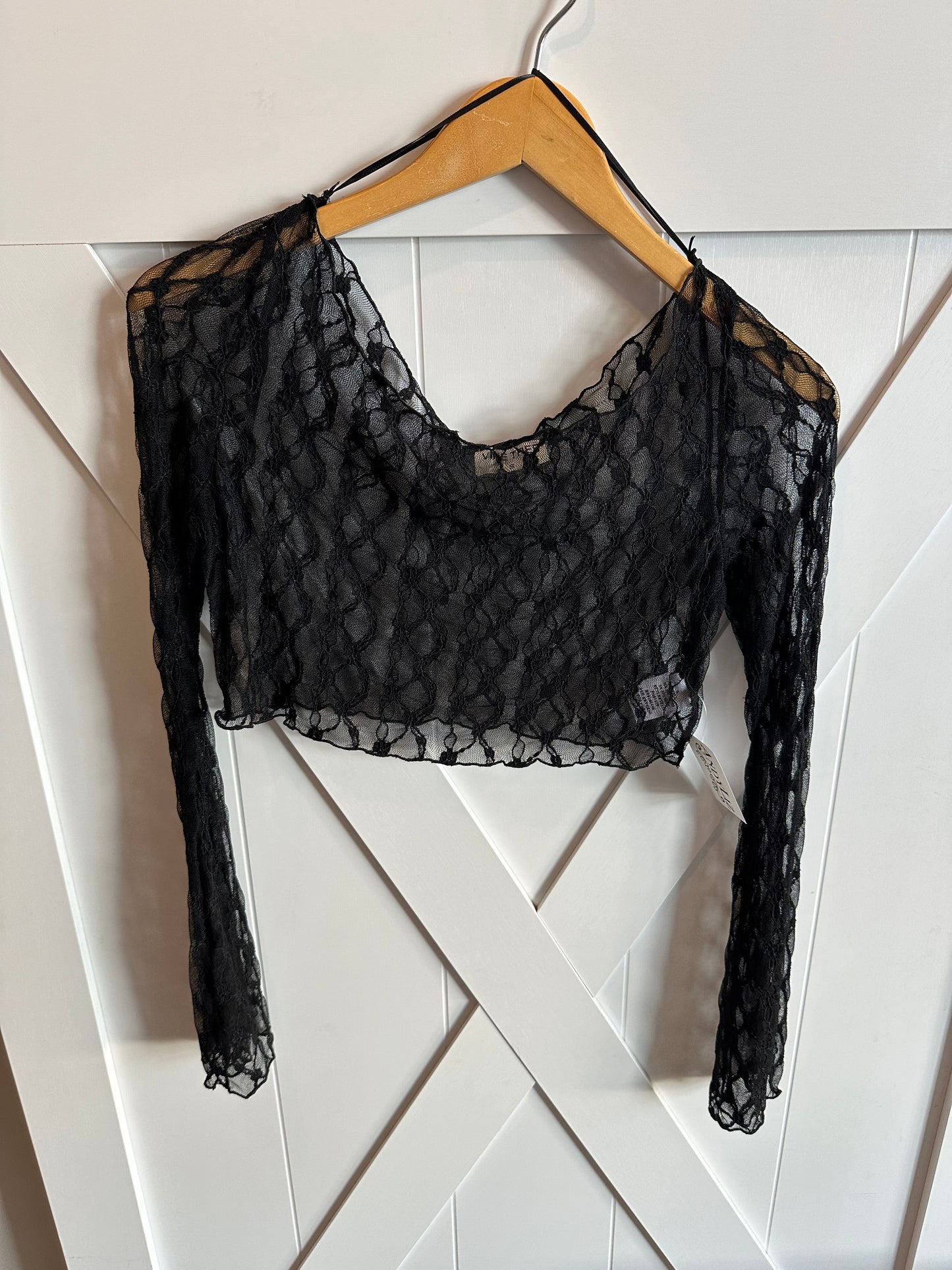 Blk Lace Shell Top