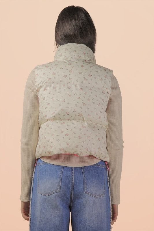 Floral Puffer Vest