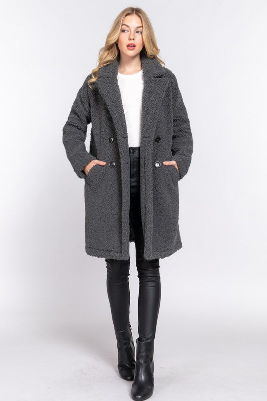 Charcoal Sherpa Coat