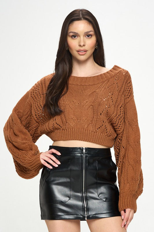 Cropped clearance camel sweater