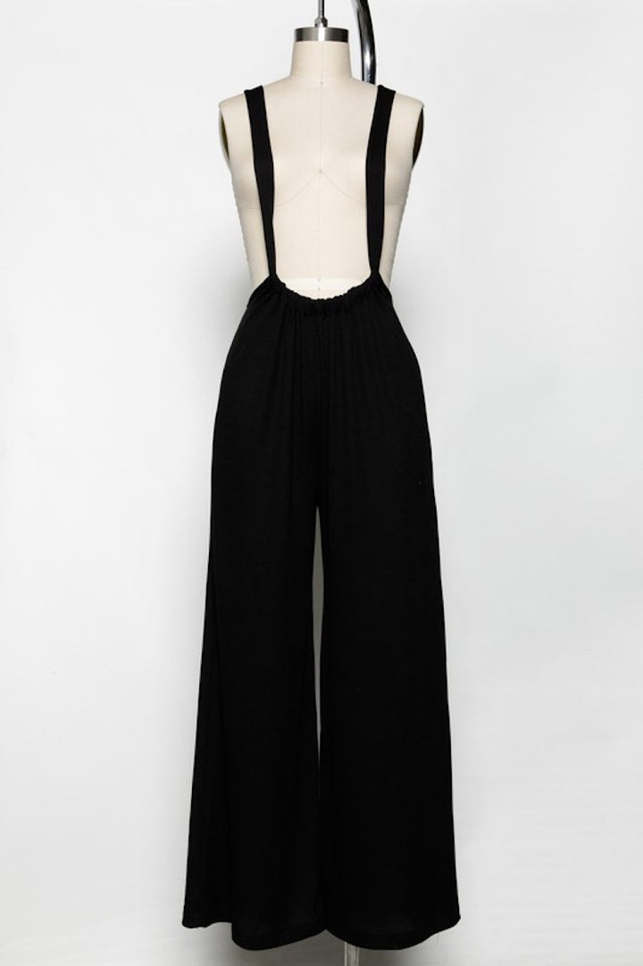 Black knit suspender Jumpsuit