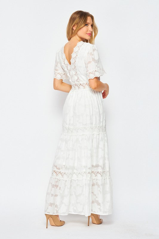Graceful Lace Tiered Maxi