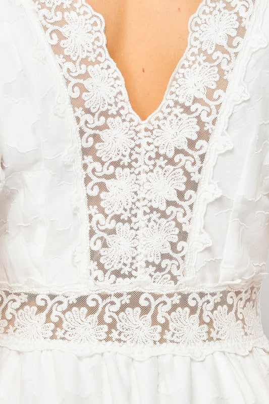 Graceful Lace Tiered Maxi