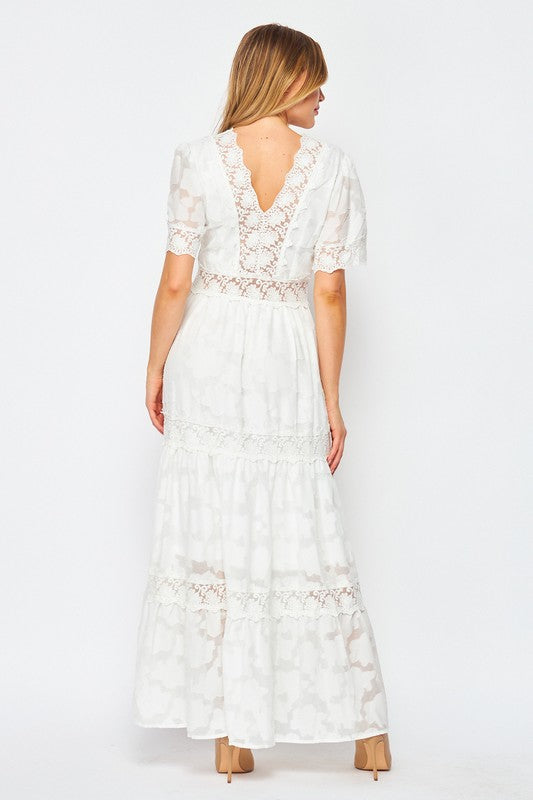 Graceful Lace Tiered Maxi