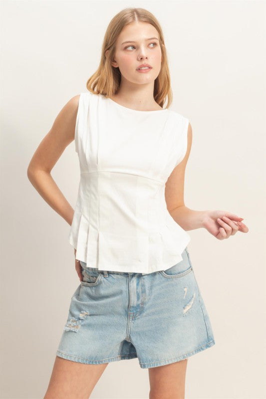 Chic Ivory Peplum Top