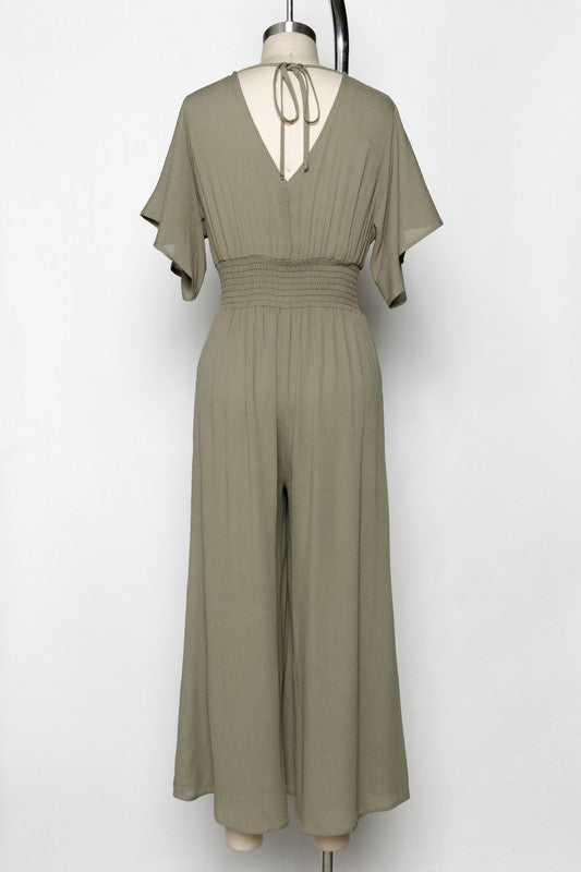 Olive Flowy Jumpsuit