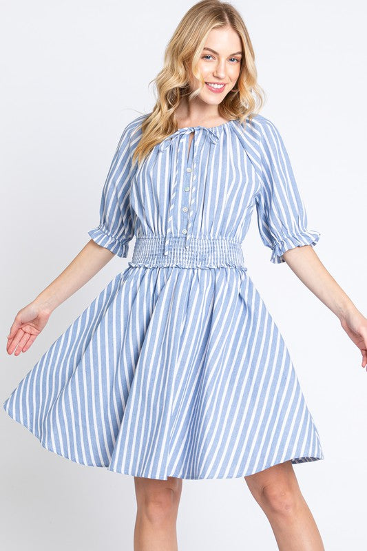 Bluebell Stripe Smocked Dress