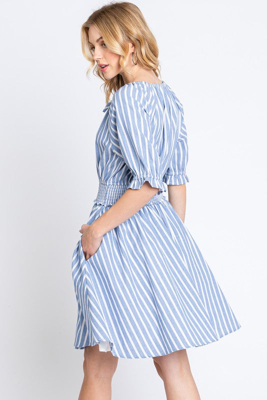 Bluebell Stripe Smocked Dress