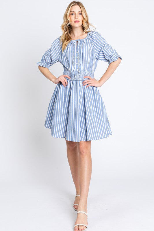 Bluebell Stripe Smocked Dress