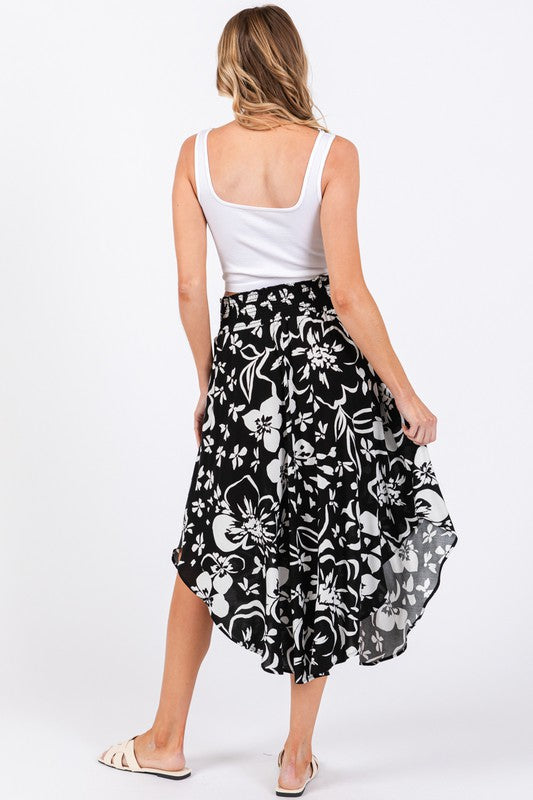 Black & White Tropical Skirt