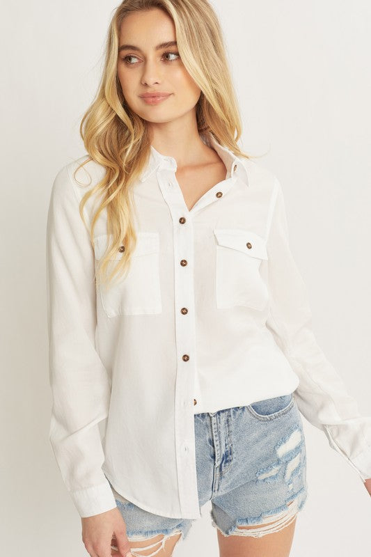 White button up sleeves