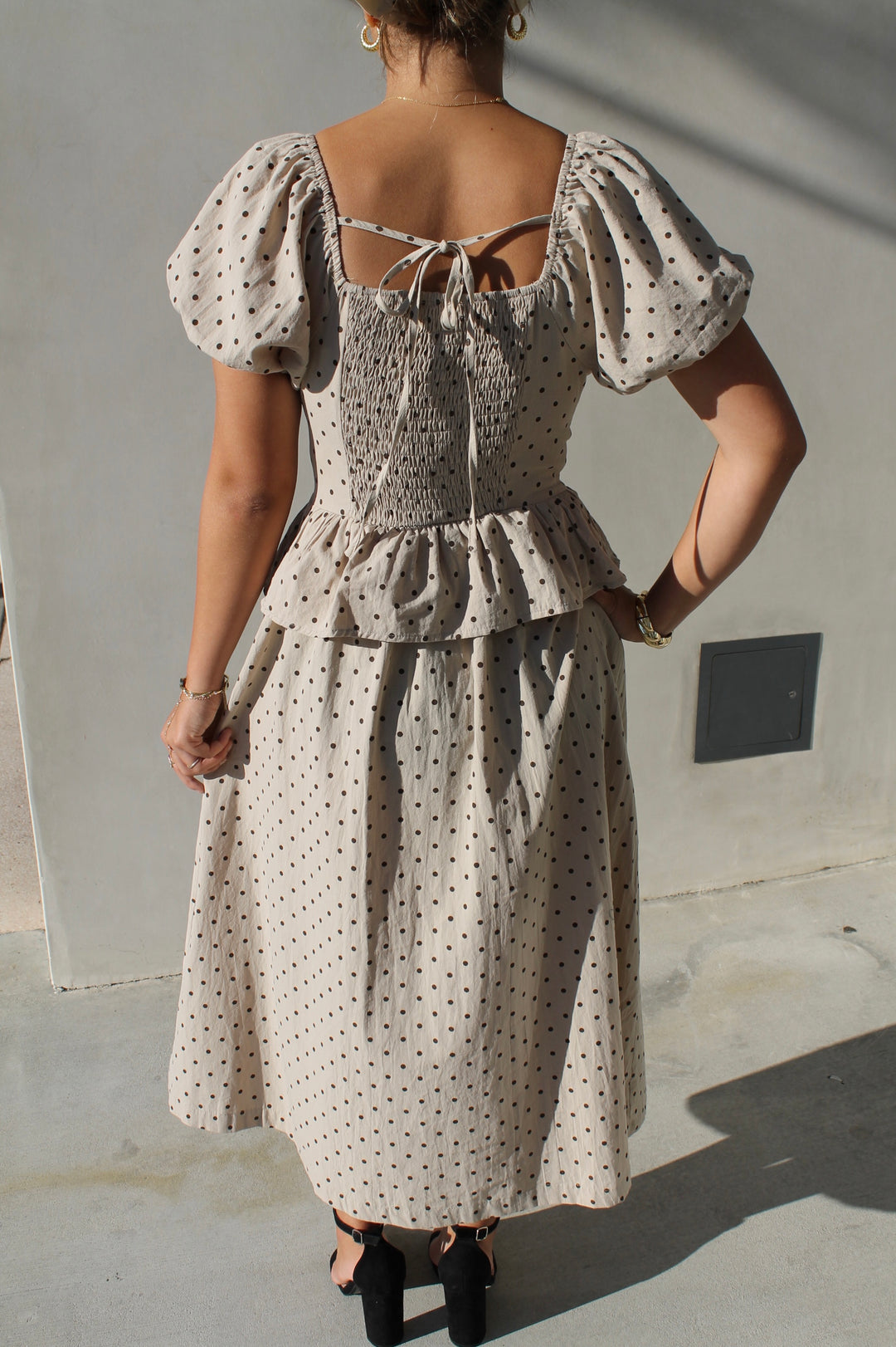 Polka Dot Peplum Dress