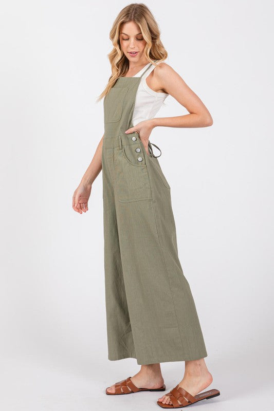 Olive overalls