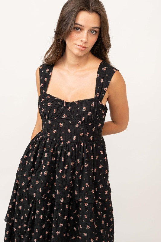 Darling Black Floral Dress