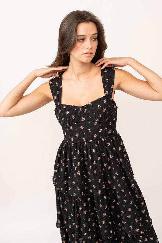 Darling Black Floral Dress