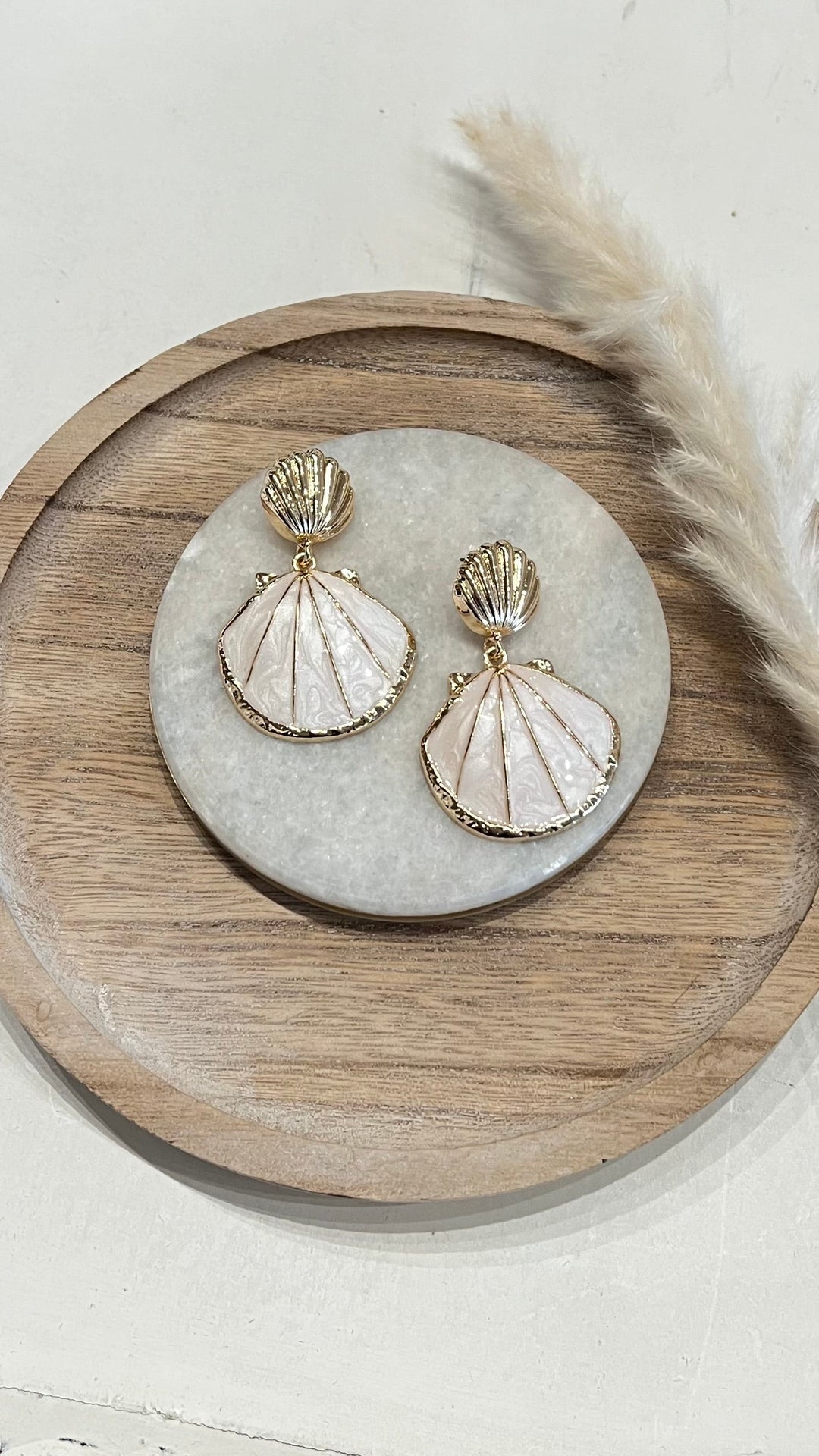 Pearl Shell Statement Earrings