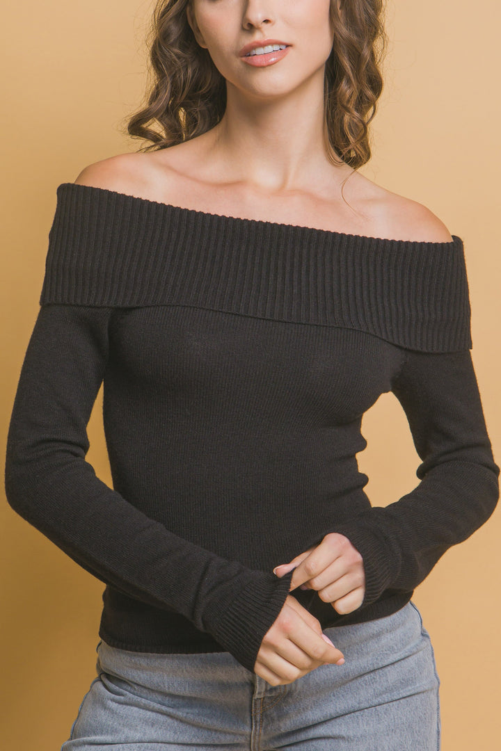 Black Off Shoulder Top