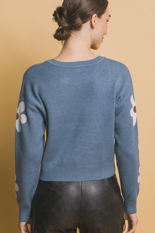 Blue Daisy Sweater