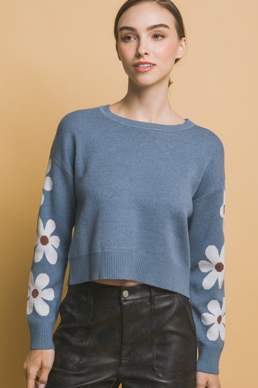 Blue Daisy Sweater