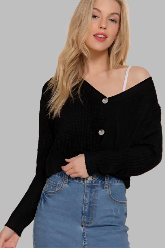 Black v-neck cardigan