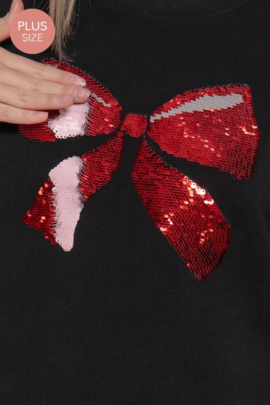 SEQUIN BOW SWEATSHIRT