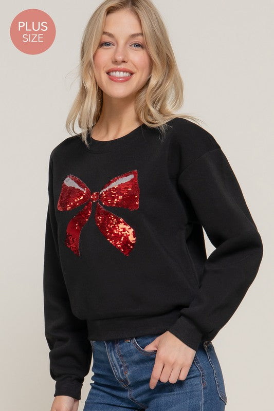 SEQUIN BOW SWEATSHIRT