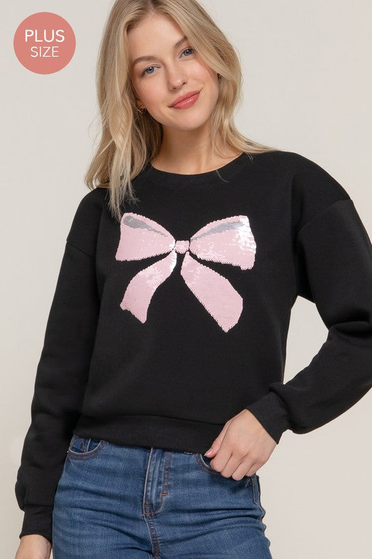 SEQUIN BOW SWEATSHIRT