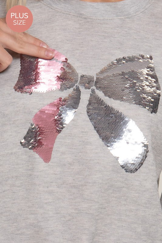 SEQUIN BOW SWEATSHIRT