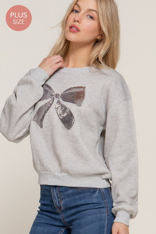 SEQUIN BOW SWEATSHIRT