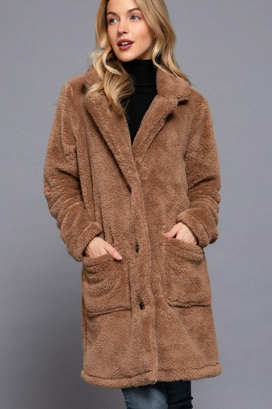 Camel Teddy Coat