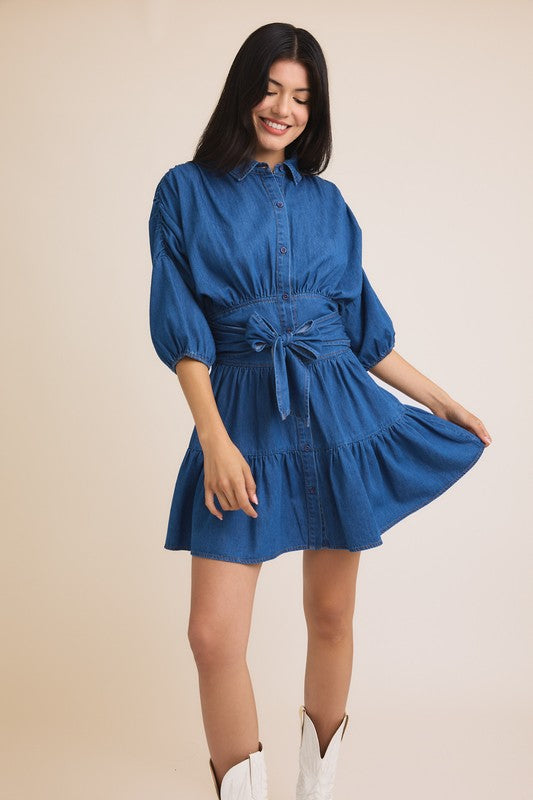 Denim Tiered Dress