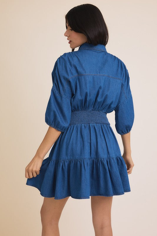 Denim Tiered Dress