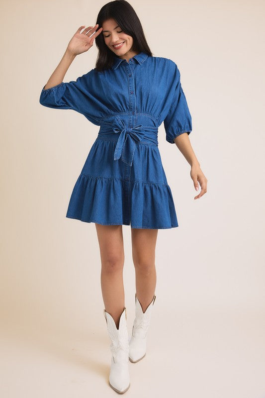 Denim Tiered Dress