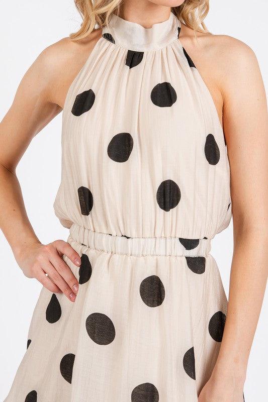 Polka Dot Tiered Maxi Dress