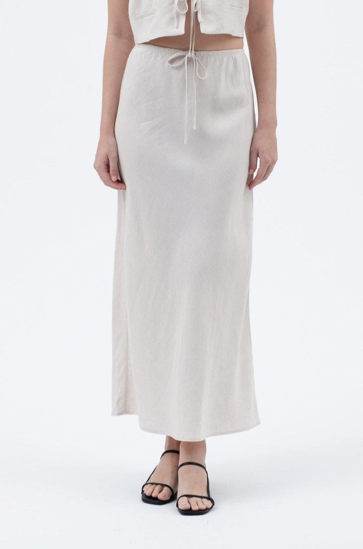 Oatmeal Linen Skirt