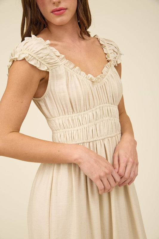 Oatmeal Linen Sweetheart Dress | AndyLiz Large Oatmeal Linen Sweetheart Dress | AndyLiz Large