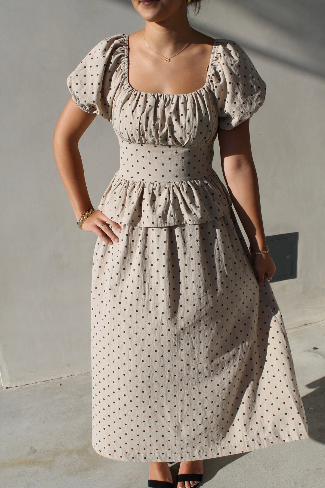 Polka Dot Peplum Dress