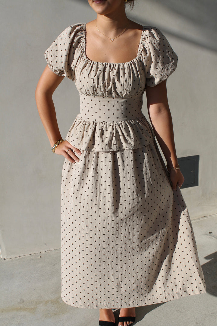 Polka Dot Peplum Dress