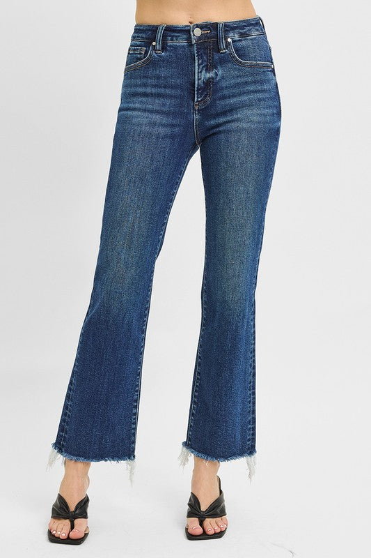 Indigo Fray Flare Jeans