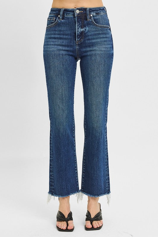 Indigo Fray Flare Jeans