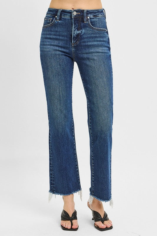Indigo Fray Flare Jeans