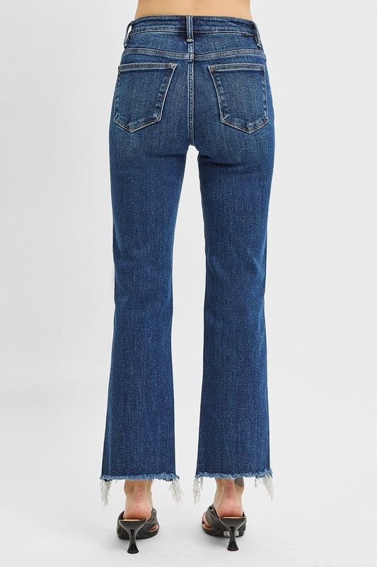 Indigo Fray Flare Jeans