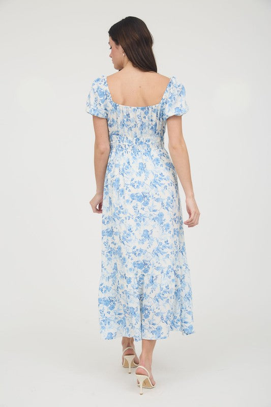 Sky Petals Maxi Dress